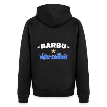 Barbu marseillais - Veste à capuche bio Premium Unisexe - noir - Dos - Nico (187cm)