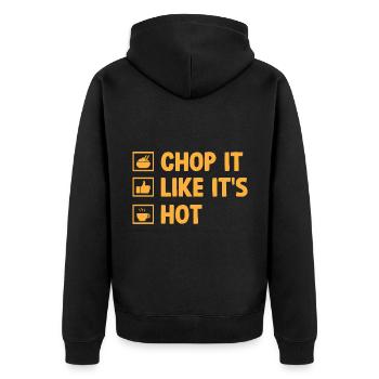 Backen Bäckerei Konditorei Konditor Bäcker Konfekt - Unisex Premium Bio Zip Hoodie - Schwarz - Hinten - Nico (187cm)