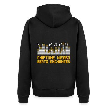 Chiptune Music Lover Groove zu den Bleeps und Bloo - Unisex Premium Bio Zip Hoodie - Schwarz - Hinten - Nico (187cm)