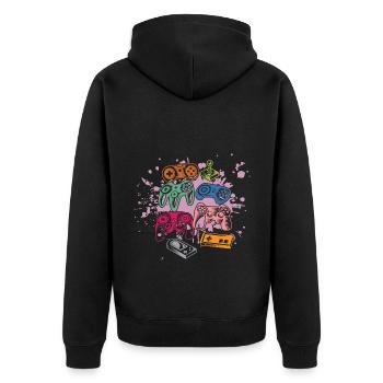 Gamer Graphic Video Game Player Gaming Gamer Pc Co - Unisex Premium Bio Zip Hoodie - Schwarz - Hinten - Nico (187cm)