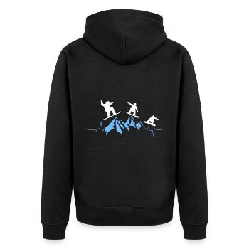Palpitations cardiaques - Montagne - Snowboard - Veste à capuche bio Premium Unisexe - noir - Dos - Nico (187cm)