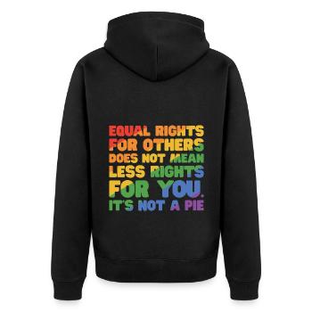 Equal Rights For Others Does Not Mean Less Rights - Unisex Premium Bio Zip Hoodie - Schwarz - Hinten - Nico (187cm)