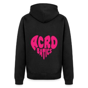 Retro Graphic Gymnast Gymnastics Acrobat Acrobatic - Unisex Premium Bio Zip Hoodie - Schwarz - Hinten - Nico (187cm)