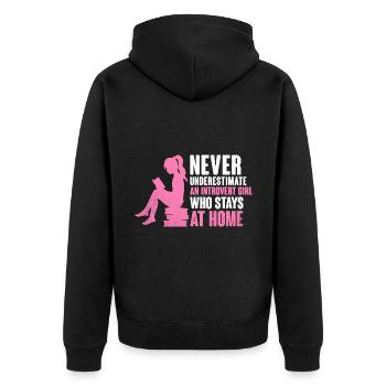 Ne sous-estimez jamais les dictons d’une fille introvertie pour - Veste à capuche bio Premium Unisexe - noir - Dos - Nico (187cm)