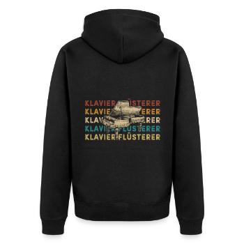 Retro Klavier Flüsterer Piano Pianist - Unisex Premium Bio Zip Hoodie - Schwarz - Hinten - Nico (187cm)