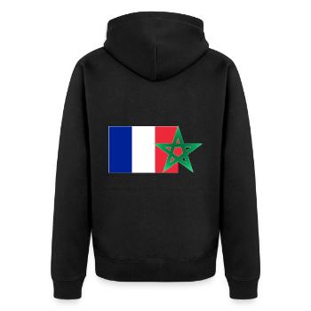 Maroc & France - Veste à capuche bio Premium Unisexe - noir - Dos - Nico (187cm)