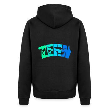 10. Geburtstag Hai Junge 10 Jahre alt Haie - Unisex Premium Bio Zip Hoodie - Schwarz - Hinten - Nico (187cm)