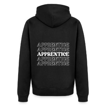 Lehrling Praktikant Lehrling Anfänger - Unisex Premium Bio Zip Hoodie - Schwarz - Hinten - Nico (187cm)