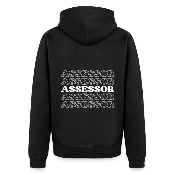 Assessor Valuer Assessor Appraiser Estimator - Unisex Premium Organic Zip Hoodie - black - Back - Nico (187cm)