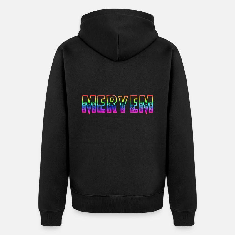 Meryem RS Arc-en-ciel - Veste à capuche bio Premium Unisexe - noir