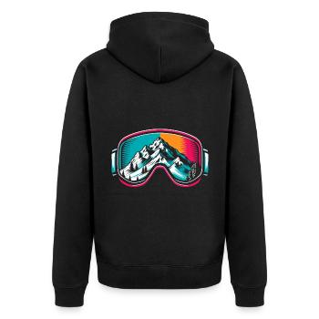 Skibrillen Skifahrer Skifahren Wintersport Ski - Unisex Premium Bio Zip Hoodie - Schwarz - Hinten - Nico (187cm)