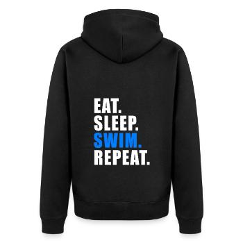 MANGER DORMIR NAGER RÉPÉTER Flotteur de sauvetage de natation - Veste à capuche bio Premium Unisexe - noir - Dos - Nico (187cm)