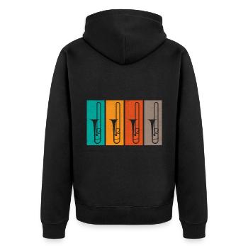 Tromboniste Rétro Trombone Marching Band Tro - Veste à capuche bio Premium Unisexe - noir - Dos - Nico (187cm)