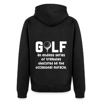 Golf An Endless Series Of Tragedies Golfing Golf P - Unisex Premium Bio Zip Hoodie - Schwarz - Hinten - Nico (187cm)