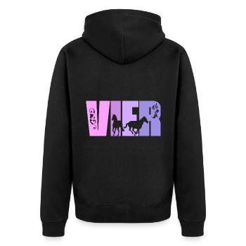 4. Geburtstag Mädchen 4 Jahre alt Pferde Pferd - Unisex Premium Bio Zip Hoodie - Schwarz - Hinten - Nico (187cm)