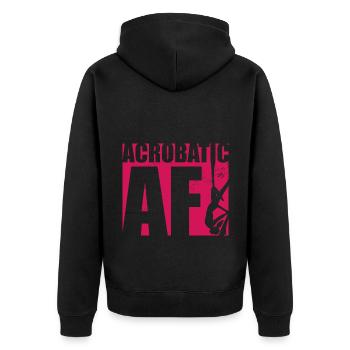 Acrobatic Af Gymnast Gymnastics Acrobat Acrobatics - Unisex Premium Bio Zip Hoodie - Schwarz - Hinten - Nico (187cm)
