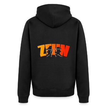 10. Geburtstag Ninjas 10 Jahre alt kleiner Ninja - Unisex Premium Bio Zip Hoodie - Schwarz - Hinten - Nico (187cm)