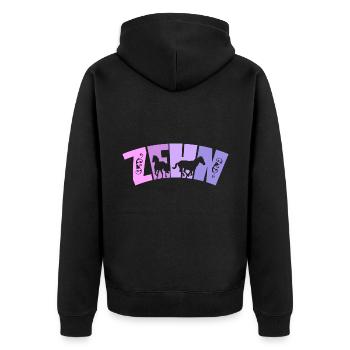 Geburtstag Mädchen 10 Jahre alt Pferd Pferde - Unisex Premium Bio Zip Hoodie - Schwarz - Hinten - Nico (187cm)