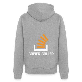 Copier Coller Programmer Software Developer Nerd G - Unisex Premium Bio Zip Hoodie - Grau meliert - Hinten - Nico (187cm)