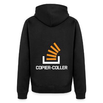 Copier Coller Programmer Software Developer Nerd G - Unisex Premium Bio Zip Hoodie - Schwarz - Hinten - Nico (187cm)