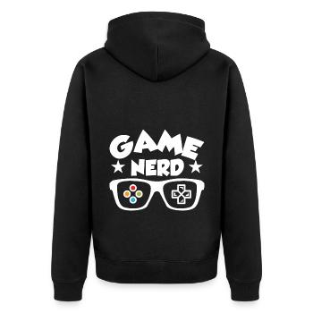 Game Nerd Video Game Player Geek Gaming Gamer Pc C - Unisex Premium Bio Zip Hoodie - Schwarz - Hinten - Nico (187cm)