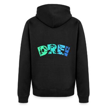 Kinder 3 Jahre Dinosaurier 3. Geburtstag Dino - Unisex Premium Bio Zip Hoodie - Schwarz - Hinten - Nico (187cm)