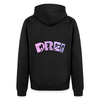 3. Geburtstag Mädchen 3 Jahre alt Meerjungfrau - Unisex Premium Bio Zip Hoodie - Schwarz - Hinten - Nico (187cm)