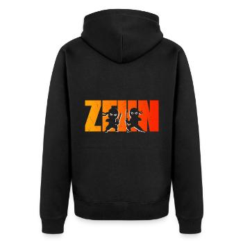 Ninja 10 Jahre alt 10. Geburtstag Junge Ninjas - Unisex Premium Bio Zip Hoodie - Schwarz - Hinten - Nico (187cm)