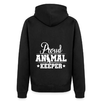 Proud Animal Keeper Animal Lover Zoo Keeper Zoolog - Unisex Premium Bio Zip Hoodie - Schwarz - Hinten - Nico (187cm)