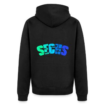 Geburtstag Junge 6 Jahre Flugzeug Flugzeuge - Unisex Premium Bio Zip Hoodie - Schwarz - Hinten - Nico (187cm)
