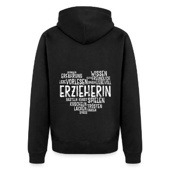 Retro Grafik Kindertagesstätte Babysitter Kindergä - Unisex Premium Bio Zip Hoodie - Schwarz - Hinten - Nico (187cm)