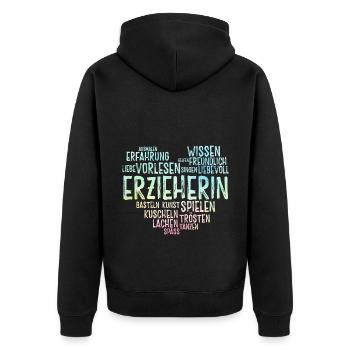 Retro Grafik Kindertagesstätte Babysitter Kindergä - Unisex Premium Bio Zip Hoodie - Schwarz - Hinten - Nico (187cm)
