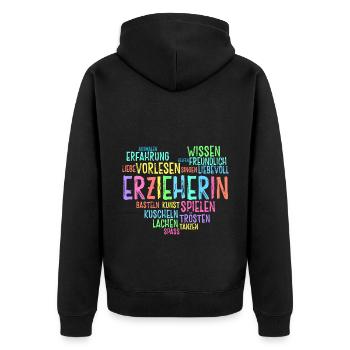 Retro Grafik Kindertagesstätte Babysitter Kindergä - Unisex Premium Bio Zip Hoodie - Schwarz - Hinten - Nico (187cm)