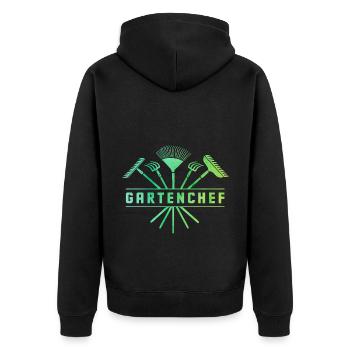Gartenchef Gärtnerei Gärtner Garten Rasenmäher Gär - Unisex Premium Bio Zip Hoodie - Schwarz - Hinten - Nico (187cm)