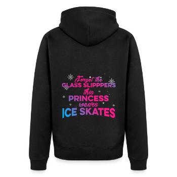 Forget The Glass Slippers This Princess Wears Ice - Unisex Premium Bio Zip Hoodie - Schwarz - Hinten - Nico (187cm)