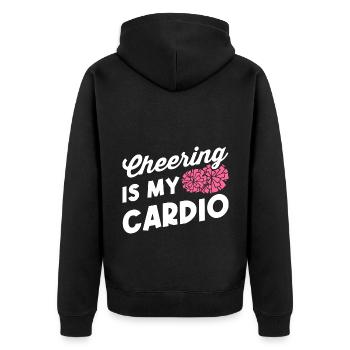 Cheering Is My Cardio Cheerleading Cheerleader Gym - Unisex Premium Bio Zip Hoodie - Schwarz - Hinten - Nico (187cm)