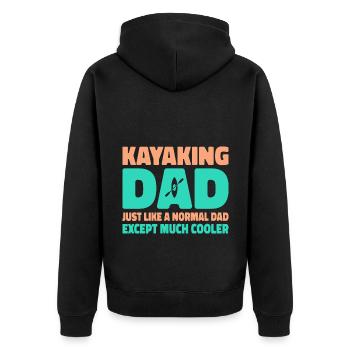 Kayaking Dad Just Like A Normal Dad Except Much Co - Unisex Premium Bio Zip Hoodie - Schwarz - Hinten - Nico (187cm)