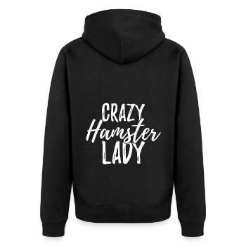 Crazy Hamster Lady Hamster Pet Animal Lover Hamste - Unisex Premium Bio Zip Hoodie - Schwarz - Hinten - Nico (187cm)