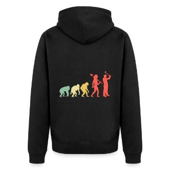 Evolution Axe Throwing Target Hatchet Thrower - Unisex Premium Organic Zip Hoodie - black - Back - Nico (187cm)