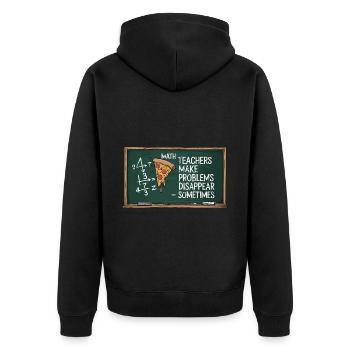 Professeur de mathématiques drôle Conception Pizza et résolution de problèmes - Veste à capuche bio Premium Unisexe - noir - Dos - Nico (187cm)