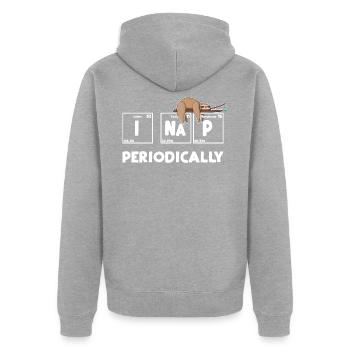 Je sieste périodiquement - Veste à capuche bio Premium Unisexe - gris chiné - Dos - Nico (187cm)
