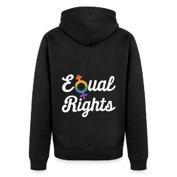 Equal Rights For Others Does Not Mean Less Rights - Unisex Premium Bio Zip Hoodie - Schwarz - Hinten - Nico (187cm)