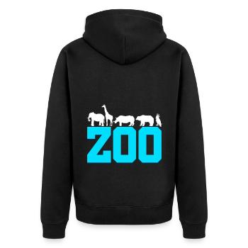 Retro Graphic Animal Keeper Zoo Keeper Animal Love - Unisex Premium Bio Zip Hoodie - Schwarz - Hinten - Nico (187cm)