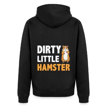 Dirty Little Hamster Hamster Pet Owner Animal Love - Unisex Premium Bio Zip Hoodie - Schwarz - Hinten - Nico (187cm)