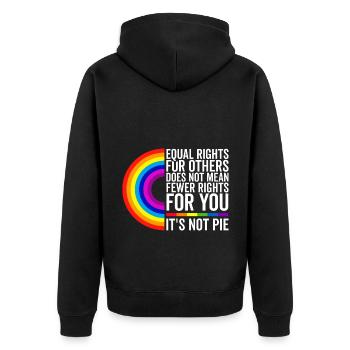 Equal Rights For Others Does Not Mean Less Rights - Unisex Premium Bio Zip Hoodie - Schwarz - Hinten - Nico (187cm)