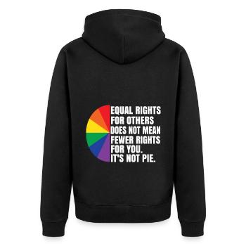 Equal Rights For Others Does Not Mean Fewer Rights - Unisex Premium Bio Zip Hoodie - Schwarz - Hinten - Nico (187cm)