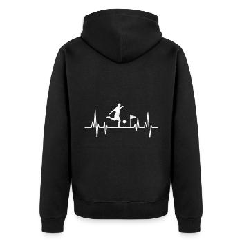 Footgolf Heartbeat Foot Golf Playing Footgolfers F - Unisex Premium Organic Zip Hoodie - black - Back - Nico (187cm)