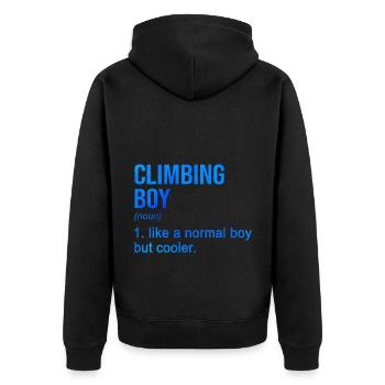 Climbing Boy Like A Normal Boy But Cooler Rock Bou - Unisex Premium Bio Zip Hoodie - Schwarz - Hinten - Nico (187cm)