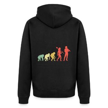 Evolution Recorder Player Musical Instrument Music - Unisex Premium Organic Zip Hoodie - black - Back - Nico (187cm)