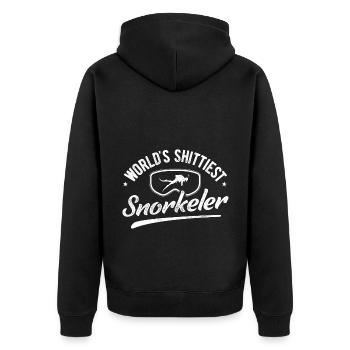 World's Shittiest Snorkeler Scuba Diver Diving Sno - Unisex Premium Bio Zip Hoodie - Schwarz - Hinten - Nico (187cm)
